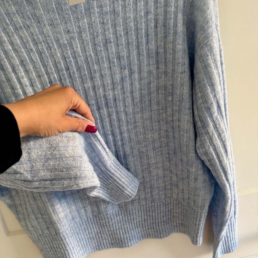 LOFT Soft Blue Cowl Neck Sweater - Extra small - Picture 3 of 8